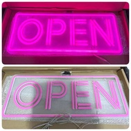 ป้ายไฟ ป้ายไฟตัวอักษร ป้ายไฟร้าน ป้ายไฟOPEN ป้ายไฟนีออน ป้ายไฟLED-OPEN สีชมพู