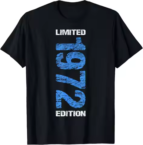 1972 Limited Edition 53th Birthday Born 1972 Unisex Neck Short Sleeve T-Shirt Casual Personalized Cl
