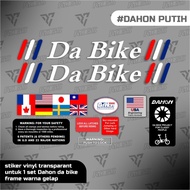 Stiker decal dahon DABIKE putih dahon dabike stiker sepeda stiker viny