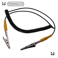 TRENDING Anti-Static ESD Grounding Cable, 180cm / 71" 2mm Coiled Cord, Male-to-Female Black Polyuret