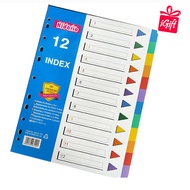 KIDARIO A4 11 Holes PP Plastic Index Divider / Colours / Months / Numbering