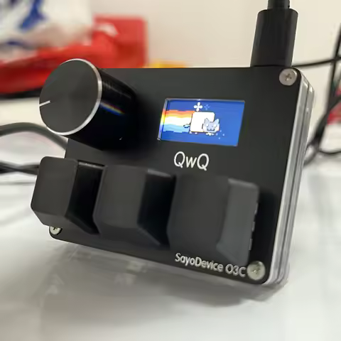 O3C SayoDevice OSU O3C Rapid Trigger Hall Switches Magnetic Pink Switches Keyboard With Knob Screen 