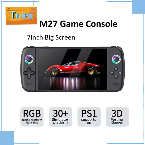 Tolex M27 Handheld Game Console 7.0' Big Screen Simulators 19,000+Games Portable Retro Video Game Co