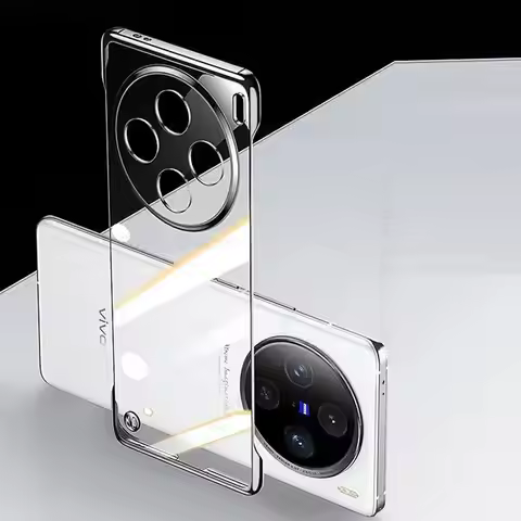 Capa For vivo X100 Pro Frameless Plating Phone Case For VIVO X90 Pro Plus HD Transparent Borderless 