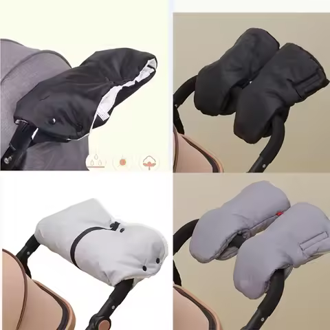 Winter Baby Carriage Pushchair Warm Fur Fleece Hand Cover Wind Waterproof Cart Muff Glove Stroller A