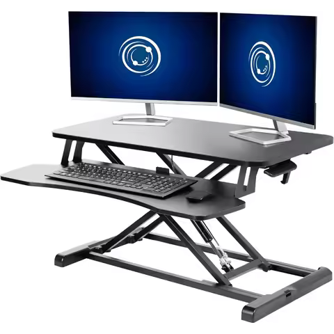 Computer Desk 32-inch desktop converter, K-series, height-adjustable sit-stand Riser, dual monitor a