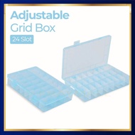 Adjustable Grid Box 24 Slot Jewelry Storage Box Jewellery Box Organiser - J24D