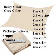 TY 420D Rectangle Sun Shade Sail Polyester Canopy 95% UV Blockage UV & Water Resistant Outdoor