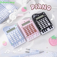 FUHUI Piano Shape Calculator, Lightweight Portable Mini Calculator, Cute Cream Color Pink Musical No