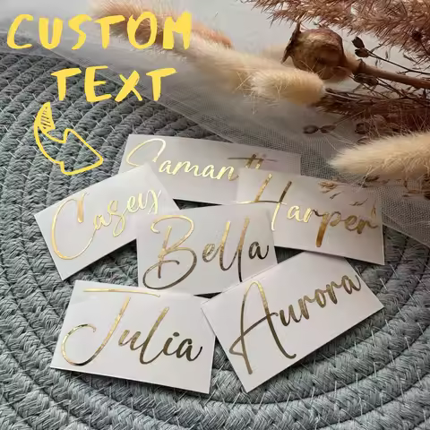 1/3/5pc Custom Text Glitter Name & Word Stickers, Personalized Custom Name Tag Stickers, 3-6 Inch La