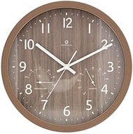 NITORI 8172726 Silent Second Hand, Thermometer/Hygrometer, Dual Use Clock, Foret, Middle Brown