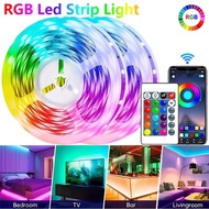 RGB LED燈帶，支援App和遙控器控制，可隨音樂變換顏色，USB 5V供電，柔性燈帶，適用於房間裝飾和節日照明