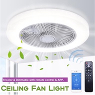 [SG Seller] LED Ceiling Fan Light/ Round Ceiling Light with Fan With Remote Control