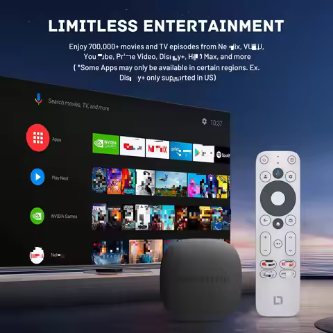 Dynalink Google TV Box Amlogic S905Y4-B with Netflx 4K Streaming Media Player BT5.0 Dual WIFI Certif