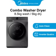 Midea MF200D85B Dark Grey Washer-Dryer Combo 8.5kg Water Efficiency 4 Ticks