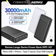 REMAX Powerbank 30000mAh Powerbank Portable Powerbank Remax RPP-167 2.1A Dual USB Powerbank Big Powe