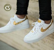 【KEN✪LU 國外限定】Nike AF1 C羅 别注 白金色 限量Air Force 1 CR7 AQ0666-100