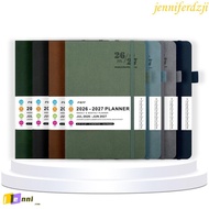 JENNIFERDZJI Agenda Planner Notebook, Convenient A5 2026-2027 Schedule Book, Week Planner Multi Func