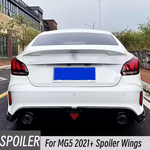 For MG5 2021+ High Quality ABS Plastic Rear Trunk Lid Boot Ducktail Spoiler Wings Tuning Accessories