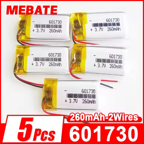 5pcs 260mAh Polymer lithium Lipo battery rechargeable 3.7V customized wholesale CE FCC ROHS MSDS qua