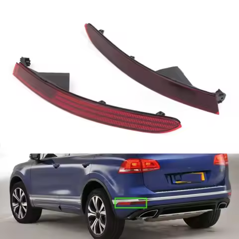 Red Car Rear Bumper Reflector Light Brake Turn Signal Lamp For VOLKSWAGEN TOUAREG 2015 2016 2017 201