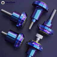 HUAIHAO 2Pcs Burning Titanium CNC Motorcycle License Plate Screw Cover Shell Holes Plate Scooter Acc