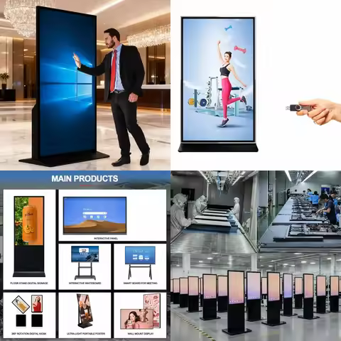 85 75 Inch Commercial Vertical LCD Display 4K UHD Full Color Advertising Billboard Android With CMS 