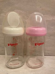 日本《Pigeon 貝親》母乳實感寬口玻璃奶瓶【白色、粉色160ml】