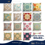 Turkish Geo Print Sofa Cushion Cover 60x60cm Pillow Cushion Cover Grabandgift