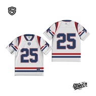 STUVCO WHITE OVERSIZE JERSEY 25 UNISEX NFL BASEBALL NFL STREETWEAR JERSEY