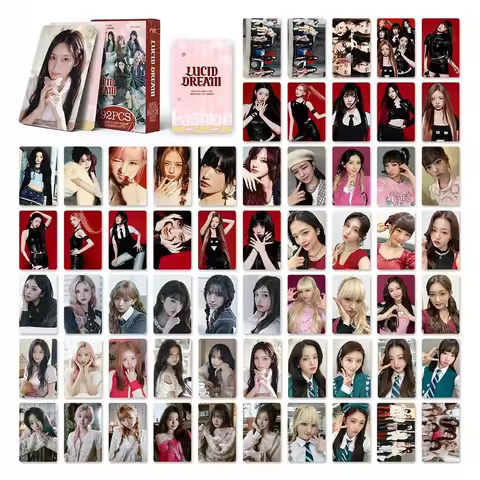 55PCS92PCS New Albums Girl Group LUCID DREAM Merch Photo Cards Star Stickers LOMO Cards Fans Collect