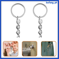 2 Pcs Chemistry Biology Symbol Keychain Dna Decorative Keychains Backpack Pendant  bofeng
