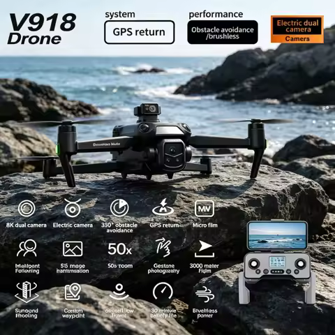 Remote Control with LCD Screen RC Quadcopter FPV Camera Professional GPS 8K Obstacle Avoidance Laser