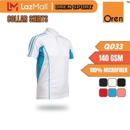 OREN SPORT QD33 140 GSM 100% Microfiber Polo T-shirt Unisex Sport jersey Polyester Plain Collar Tee For Men Women Baju Kosong Murah Lelaki Perempuan