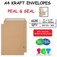 A4 Kraft / White P&S Envelopes 9 X 12.75 (100G ) 229MM X 324MM - 250`S/Box