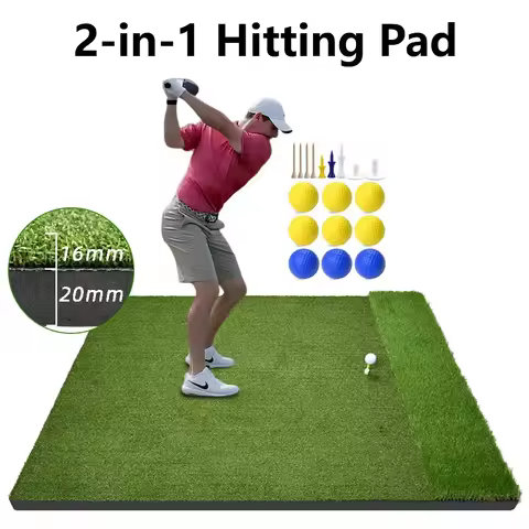 1.5x1.2m 1.5x1.5m 2-in-1 Golf Hitting Mat 20mm High Elastic EVA Bottom Outdoor Swing Practice Mat Do