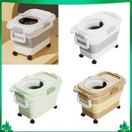 [Isuwaxa] Pet Food Storage Container Cat Dry feed Containers Bin with Wheels 30lb Foldable Folding for Dry Food Grains Dog Cat Food