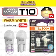 SAXO T10 W5W 12V LED Bulb 60lm Colour 4090 Clear Chip | Car Parking Light Interior License Plate Lig