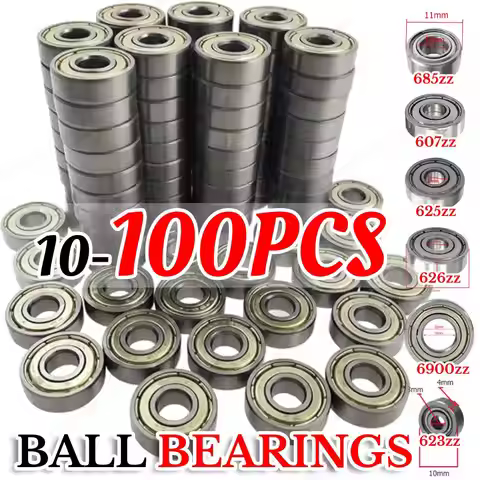 10-100Pcs Ball Bearings Metal Double Shielded Miniature Deep Groove Skateboard Ball Bearings 607zz 6