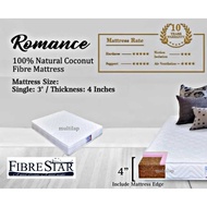 {Ready Stock}Fibre Star ROMANCE 100% Full Natural Fibre Coconut Mattress/ Tilam Sabut/Tilam Fibre/Tilam Sabut Kelapa/椰丝床