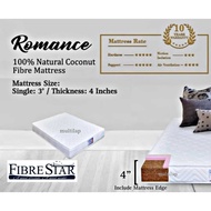 {Ready Stock}Fibre Star ROMANCE 100% Full Natural Fibre Coconut Mattress/ Tilam Sabut/Tilam Fibre/Ti