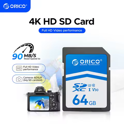 ORICO SD Card 4K Camera Pro Up to 90MB/s Speed 4K UHD Recoding, U3, Class10, V30 for Professional Vi