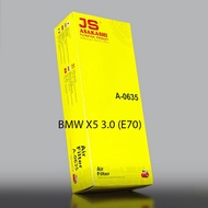 Engine air filter A0635 JS Asakashi for BMW X5 M50d capacity 3.0 (E70) 2012, 2013 part code 13 71 8 