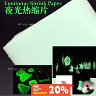 5pcs Luminous Shrink Paper A4 size 0.3mm 夜光热缩片