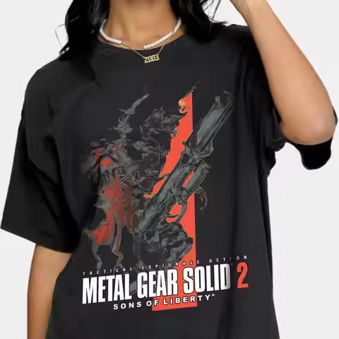 Metal Gear Solid Snakes T-Shirts Crewneck Cotton Snake Short Sleeve Tee Funny Metal Gear Shirt Crewn