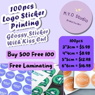 100Pcs Customised Sticker Printing | Personalized Sticker Label Printing | Logo Sticker Printing