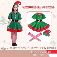 【SG STOCK】Girls Christmas Elf Costume Cosplay Adult Women Green Dress Xmas Party Dress New Year Carn