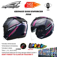 GRACSHAW GEOMAX G555 ENFORCER PINK HELMET DOUBLE VISOR (GRACSHAW HELMET GEOMAX G555 ENFORCER PINK OP
