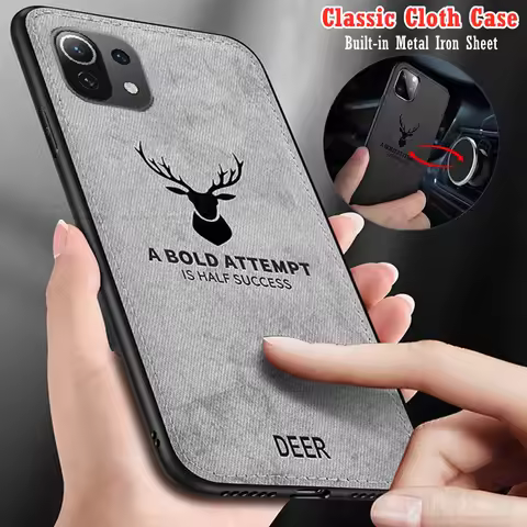 Luxury Cloth Magnetic Phone Case For Xiaomi Mi 14 13 13T 12 12T 11 Lite Poco F3 F4 F5 Pro Embed Magn