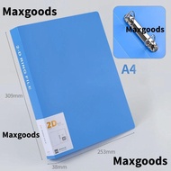MAXGOODS Transparent Folder, D-shaped 2 Holes Binder File Folder, Plastic Office Document Lever Arch